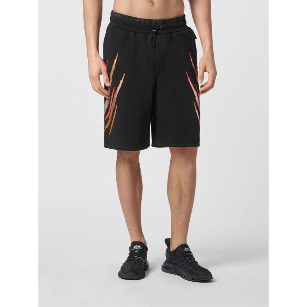 Plein Sport Men Plein Sport Jersey Sports Shorts With All-Over Graphic Print
